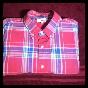 Men’s short sleeve plaid shirt